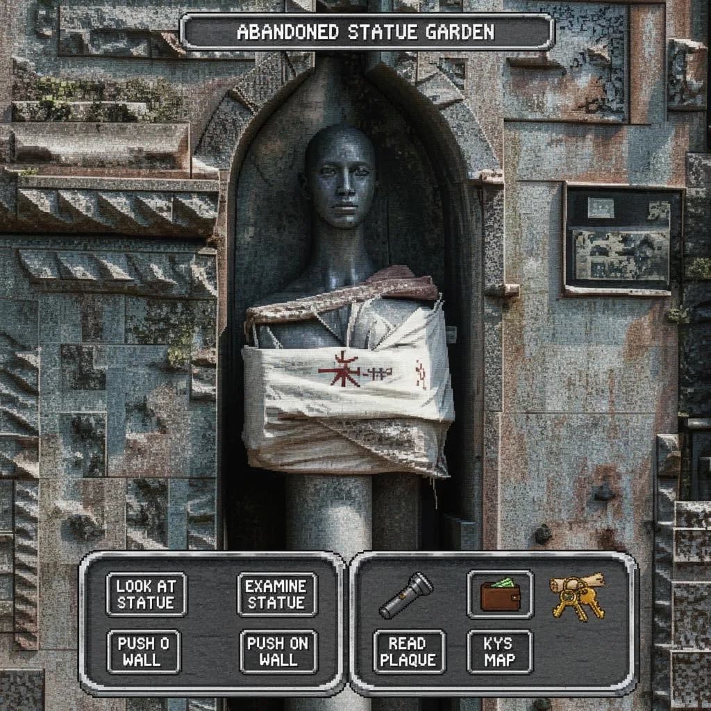 A photo turned into a point-and-click adventure game screen
