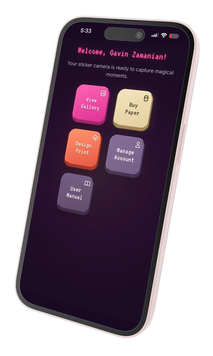 Sticker Camera app home screen